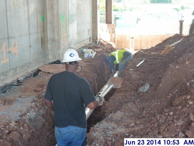Underground roughing for sanitary sewer by Elev. 1,2,3 Facing South (800x600)